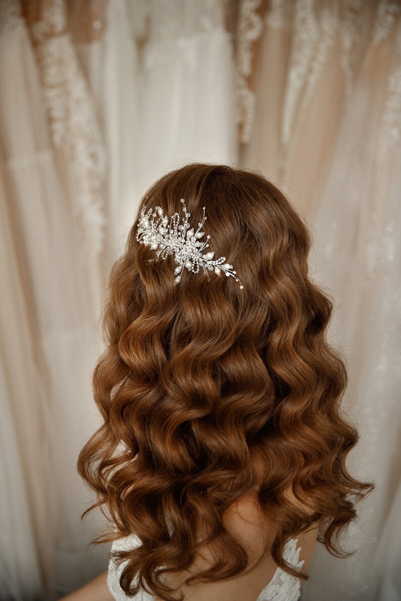 Wedding Hair Vine, Bridal Hair Piece, Floral Hair Comb, Crystal Bridal Jewelry image 2