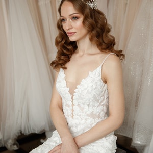 Wedding Hair Vine, Bridal Hair Piece, Floral Hair Comb, Crystal Bridal Jewelry image 6