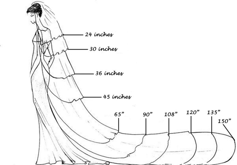 Satin ribbon wedding veil, Bridal cascading veil, 2 tier knee length veil, Simple sheer veil, Chapel double tire cathedral veil image 8