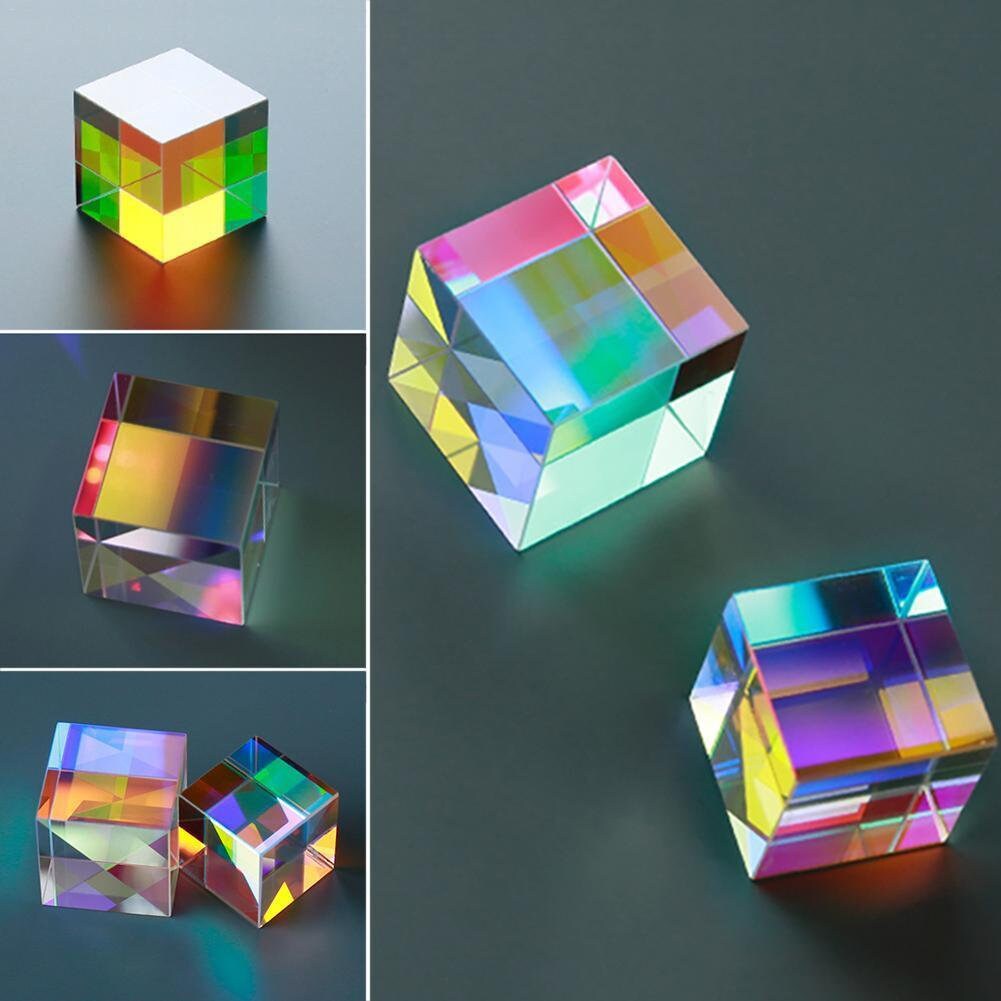 Prism Six-Sided Bright Light Cube Prism Stained Glass Beam Splitting …