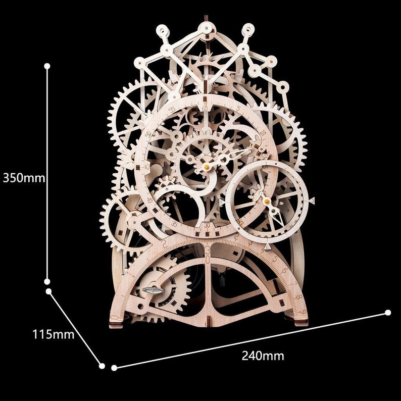 DIY 3D Laser Cut Wooden Clock Mechanical Gears Gift Home Decor Etsy