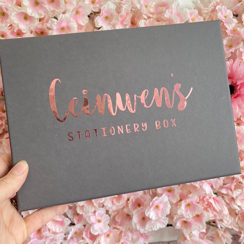 Rose Gold Stationery Box Personalised Stationery Gift Box Etsy UK