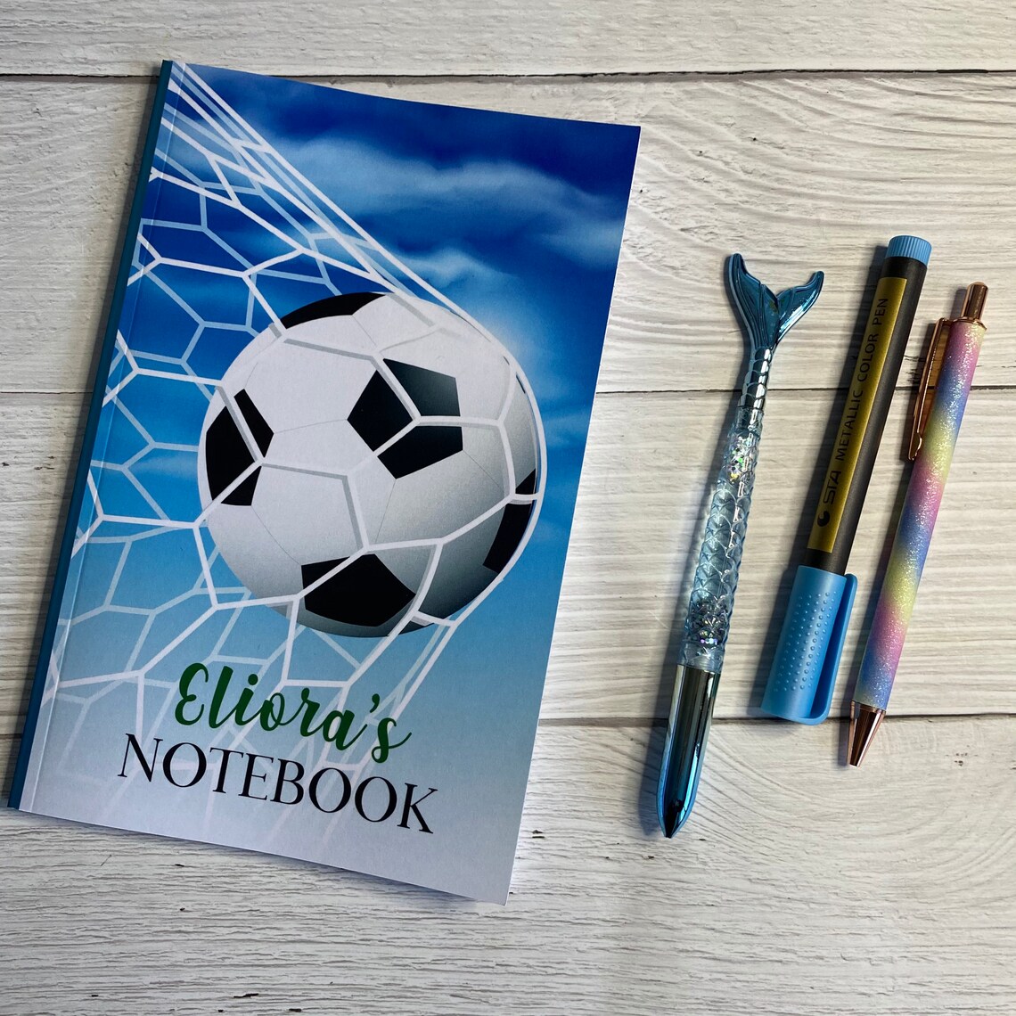 Football notebook personalised notebook for him birthday Etsy