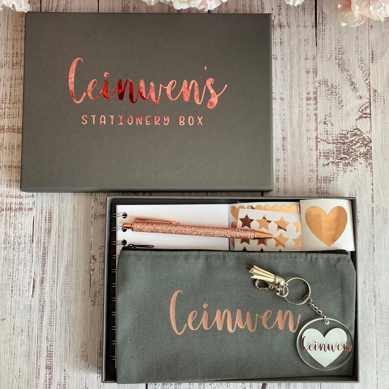 Rose Gold Stationery Box Personalised Stationery Gift Box Etsy UK