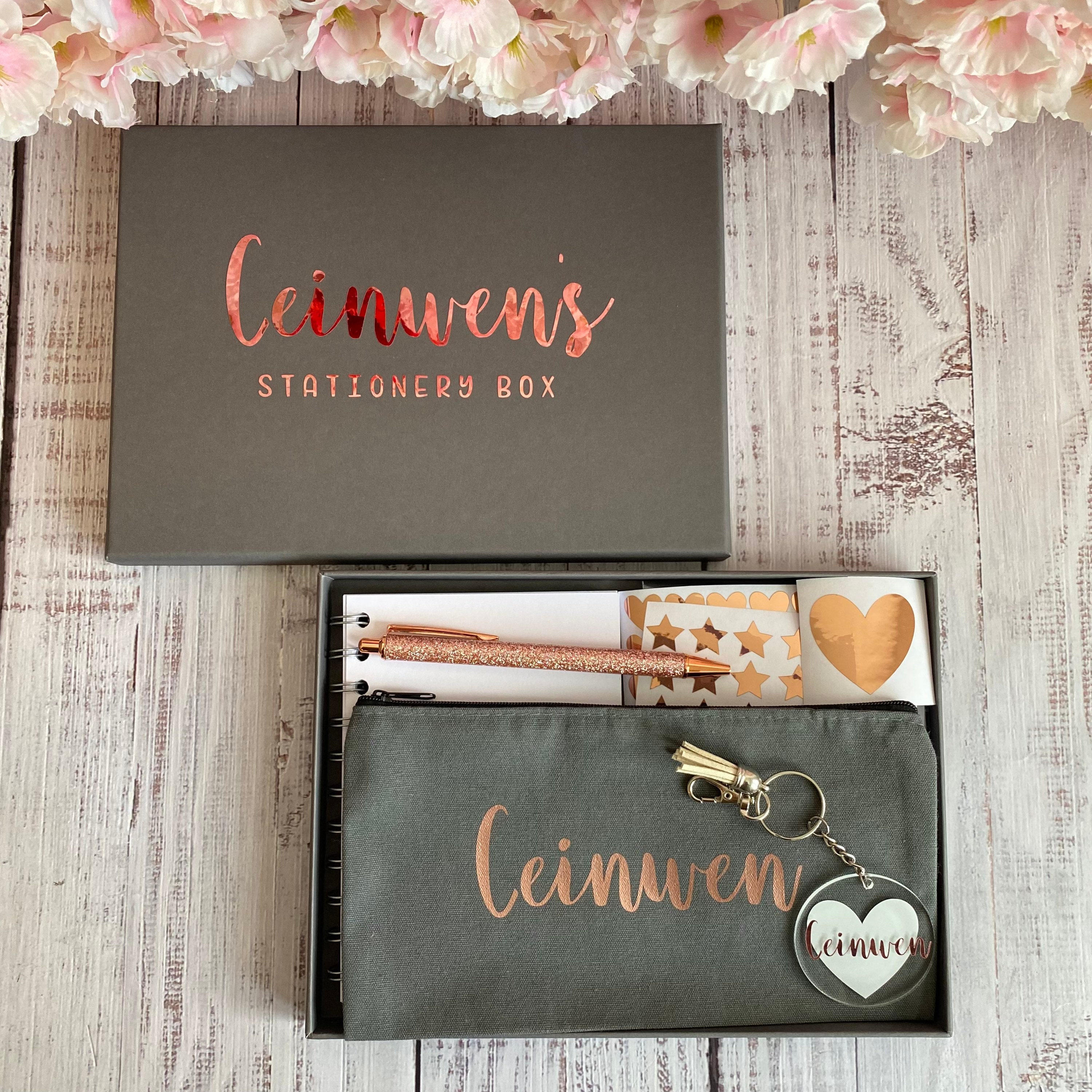 Rose Gold Stationery Box Personalised Stationery Gift Box Etsy UK
