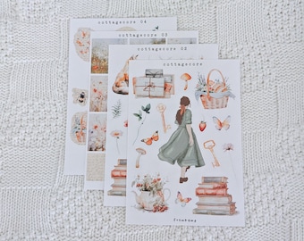Cottagecore bundle | Sticker sheets, bujo stickers, cottagecore stickers, forestcore stickers, snail mail stickers