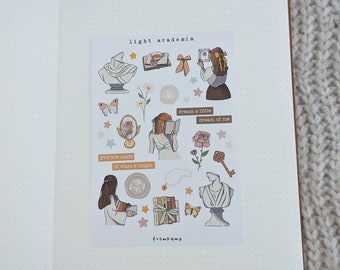 Light Academia | Sticker Sheet, Journaling Stickers, Bujo Stickers, Snail Mail