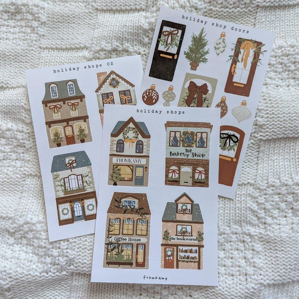 Magasins de vacances | Feuille d'autocollants, autocollant de journal, autocollant Bujo,