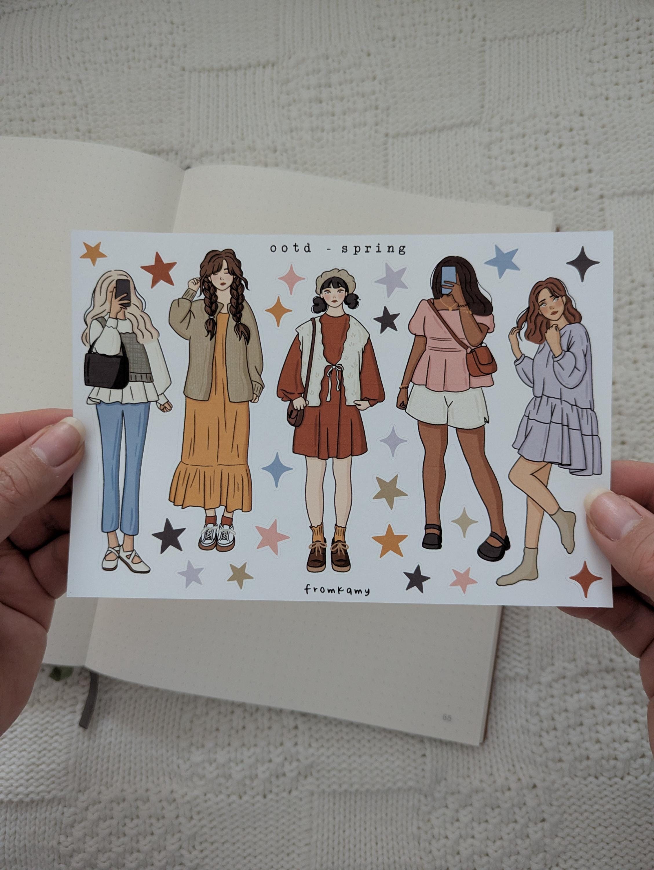 Ootd Spring | Sticker Sheet, Journaling Stickers, Snail Mail - Etsy