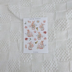 Spring bunnies | Sticker Sheet, Journaling Stickers, Snail Mail, Scrapbook