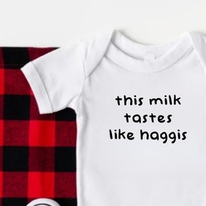 Funny Scottish Baby Gift, This Milk Tastes Like Haggis Baby Onesie®, A Wee Bit Scottish Baby Shower, Funny Baby Onesie®, Wee Little Hooligan