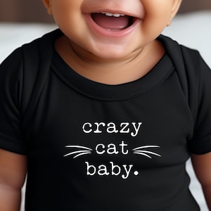 Crazy Cat Baby Onesie®, Cat Baby Clothes, Funny Baby Clothes, Baby Cat Onesie®, Cat Themed Baby Shower, Gift For Baby Niece, Funny Onesie®