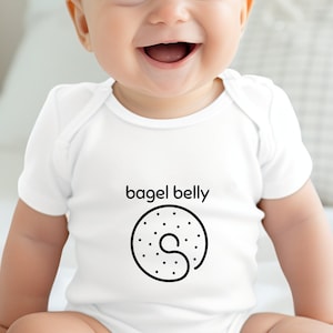 Bagel Belly Baby Onesie®, Funny Foodie Baby Gift, Montreal Bagel Bodysuit, Everything Bagel Shower, Bagel Lover Gift, Baby Boy Gift Basket