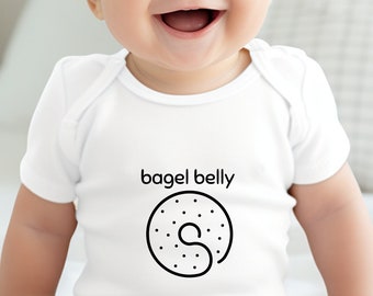 Bagel Belly Baby Body®, lustiges Foodie-Baby-Geschenk, Montreal Bagel-Bodysuit, Alles-Bagel-Dusche, Bagel-Liebhaber-Geschenk, Baby-Geschenkkorb