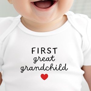 First Time Grandparents Reveal Onesie, First Great Grandchild Baby Onesie, Gift For New Grandma, Pregnancy Reveal For Grandpa