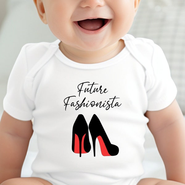 Future Fashionista Baby Onesie®  Baby Shoes Onesie®, Red Bottoms Baby Bodysuit, Baby Girl Couture, Boujee Bougie Baby