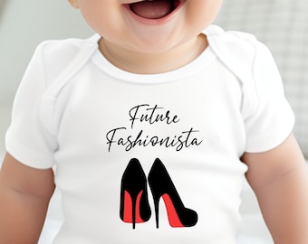 Future Fashionista Baby Onesie®  Baby Shoes Onesie®, Red Bottoms Baby Bodysuit, Baby Girl Couture, Boujee Bougie Baby