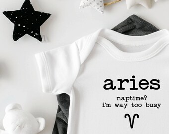 Widder Sternzeichen Baby Body, lustiges astrologisches Babygeschenk, himmlische Babybody, Astrologie-Babyparty, benutzerdefinierte Astrologie-Babygeschenk