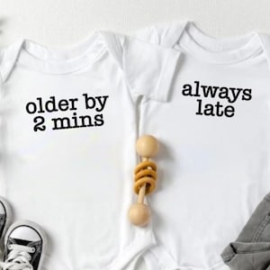 Twin Onesie Set, Cute Gift for Twins, Funny Twins Onesies®, Gift for Twin Babies, Twin Baby Reveal, Sarcastic Funny Twin Gift