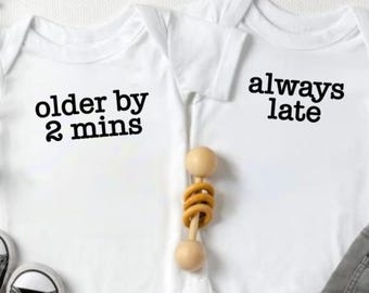 Twin Onesie Set, Cute Gift for Twins, Funny Twins Onesies®, Gift for Twin Babies, Twin Baby Reveal, Sarcastic Funny Twin Gift