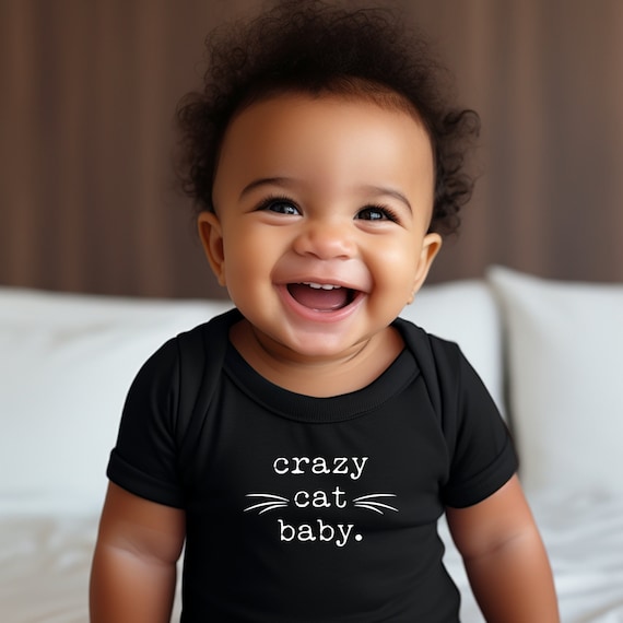 Crazy Cat Baby Onesie Ropa de bebe gato Ropa de bebe divertida Baby Cat Onesie Baby Shower con tematica de gato Regalo para sobrina bebe Funny Onesie Etsy Mexico