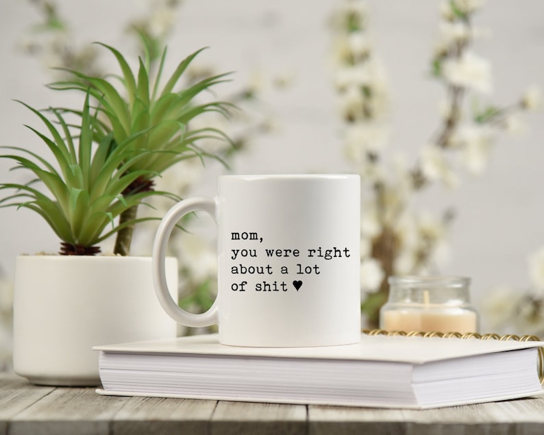 Mom You Were Right About A Lot Of Shit Mug, Funny Mother's Day Mug, Funny Coffee Cup for Mom, Funny Mothers Days Gift, Mom Was Right Mug image 1