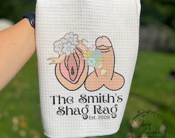 Personalized Shag Rag - Innapropriate Gift - Funny Towel - After Sex - For Him - For Her