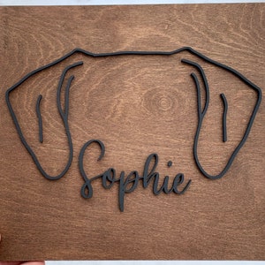 Dog Ear Name Sign 40 Breeds Available for Personalization