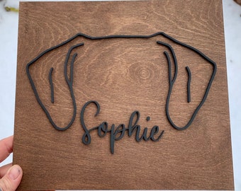 Dog Ear Name Sign 40 Breeds Available for Personalization