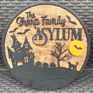 Personalized Halloween Family Sign - Custom Asylum Sign