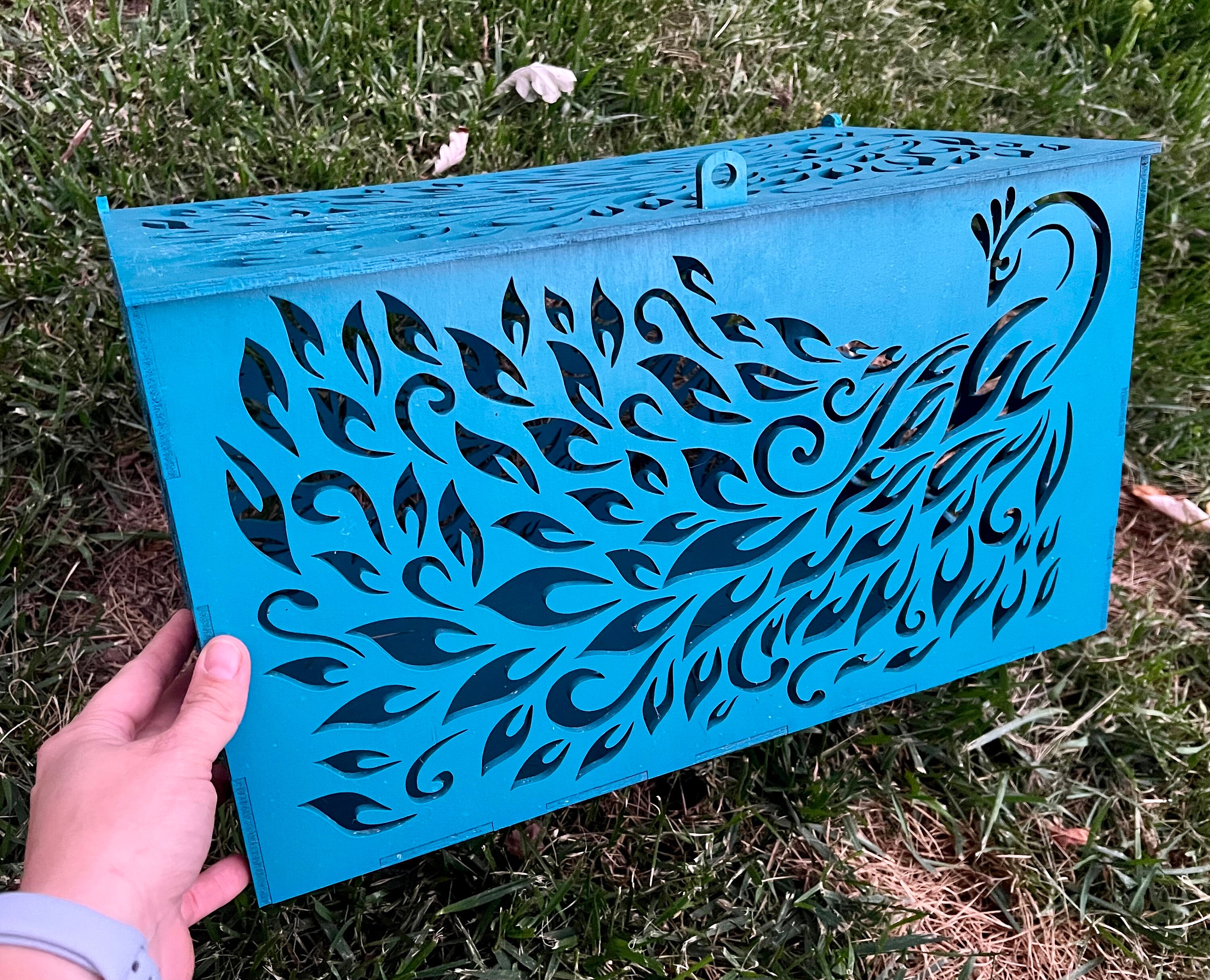 Peacock Card Box for Weddings Anniversaries Parties Etsy