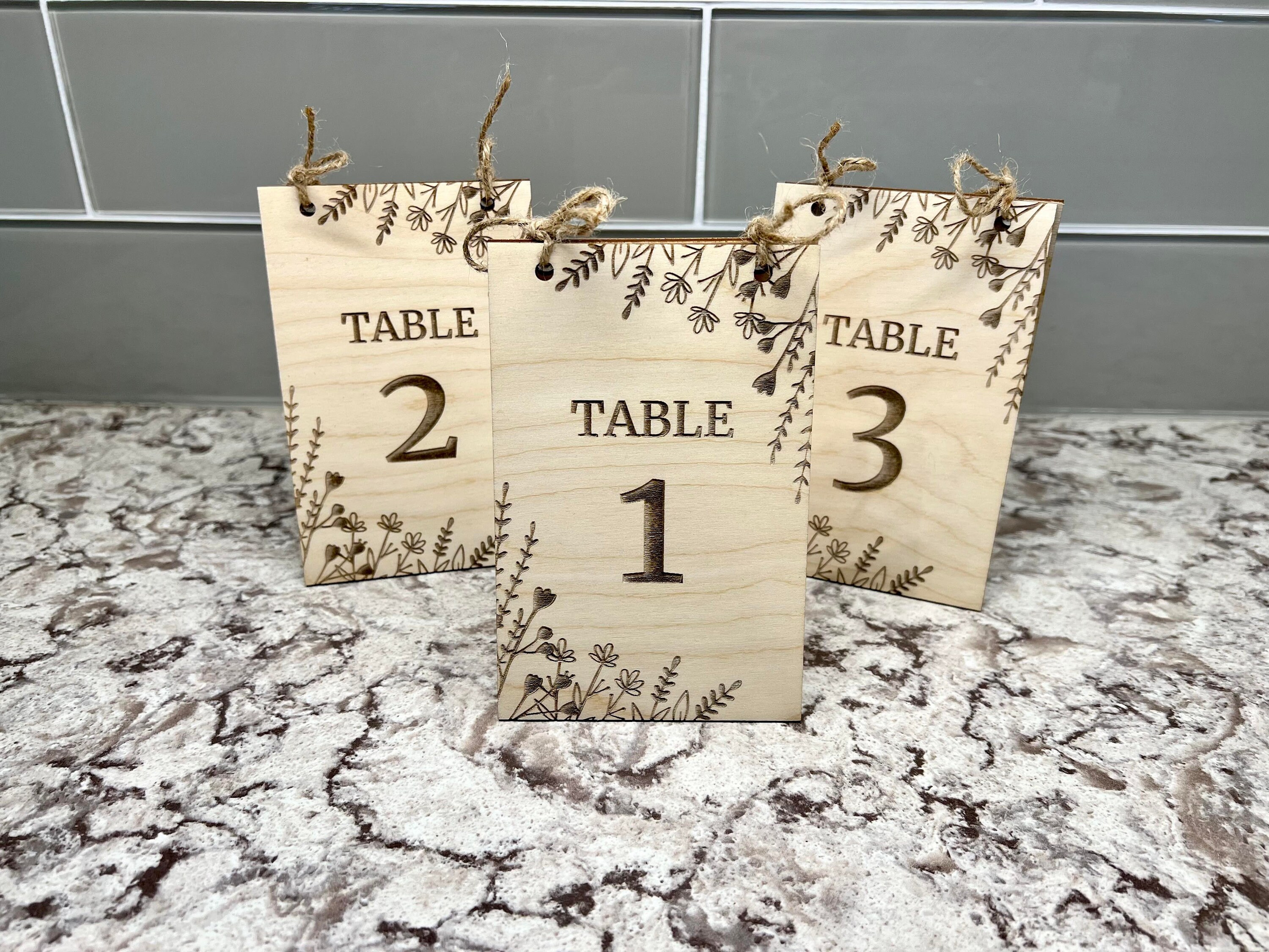 Wooden Table Numbers - Wedding Table Numbers - Event Decor - Rustic Decor - Wildflower - Natural Wood - Wedding Decor - Wedding