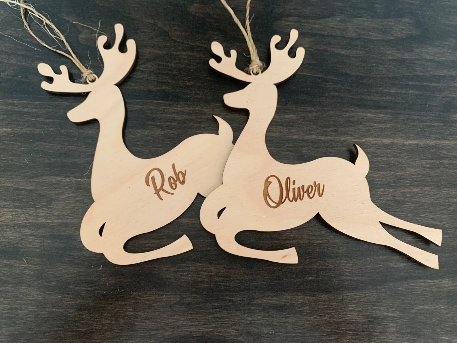 Reindeer Stocking Name Tags Personalized Name Engraving  Etsy