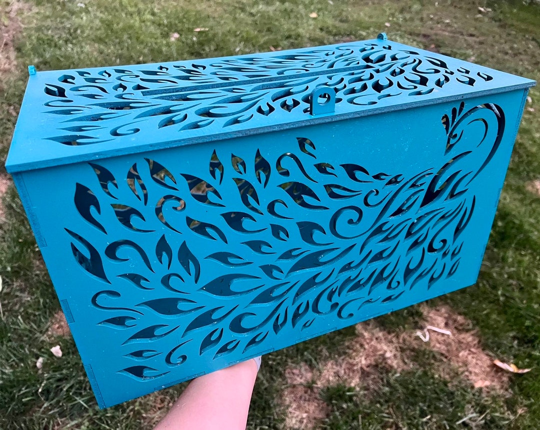 Peacock Card Box for Weddings, Anniversaries, Parties Etsy
