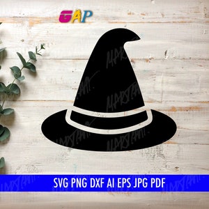 Arquivos de corte de chapéu de bruxa SVG e máscara de Halloween (download digital)
