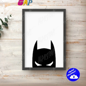 Decoração de parede de super-heróis para quarto de meninos para impressão, pôster do Bat Man, download digital instantâneo, imprima você mesmo, presente de super-herói de última hora para o filho