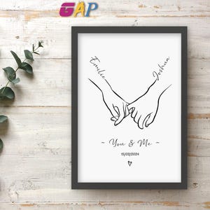 Couples Valentines Day Gift Anniversary Print framed Personalised Together Forever Boyfriend Girlfriend Promise Wedding Engagement Married