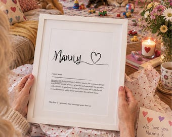 Gift for Gran Granny Nanny Personalised Definition Print