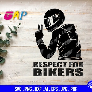 rispetto per i motociclisti tagliare file svg png dxf ai eps jpg pdf download istantaneo File di qualità Cricut Silhouette