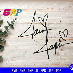 Janis Joplin firma archivos cortados svg png dxf ai eps jpg pdf descarga instantánea Archivos de calidad Cricut Silhouette