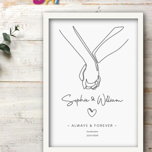 Anniversary Engagement Marriage Gifts for Couple gift promise Congratulations Holding Hands Love Heart Valentines Printable Christmas Gift