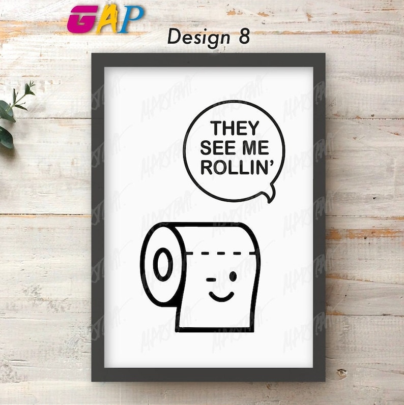 Funny Toilet Roll Print, WC Picture, Bathroom Wall Decor - Etsy UK