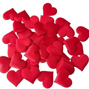 Confettis coeur tissu satiné rouge amour mariage fiançailles anniversaire décoration table éparpiller chambre anniversaire rembourré amour coeur joyeux anniversaire