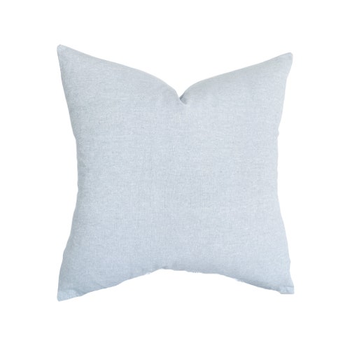 Callie Chambray Linen Pillow Cover Solid Blue Indigo Etsy