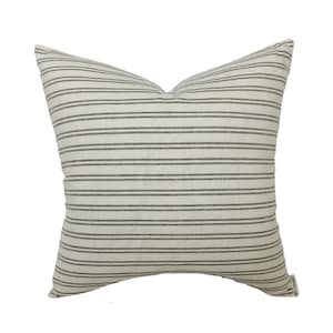 Hewitt | Ivory Brown Stripe Pillow Cover | Cream Tan Stripe  Designer Fabric | Neutral Home Decor | 18x18 | 20x20 | 22x22 | 24x24 | Lumbar
