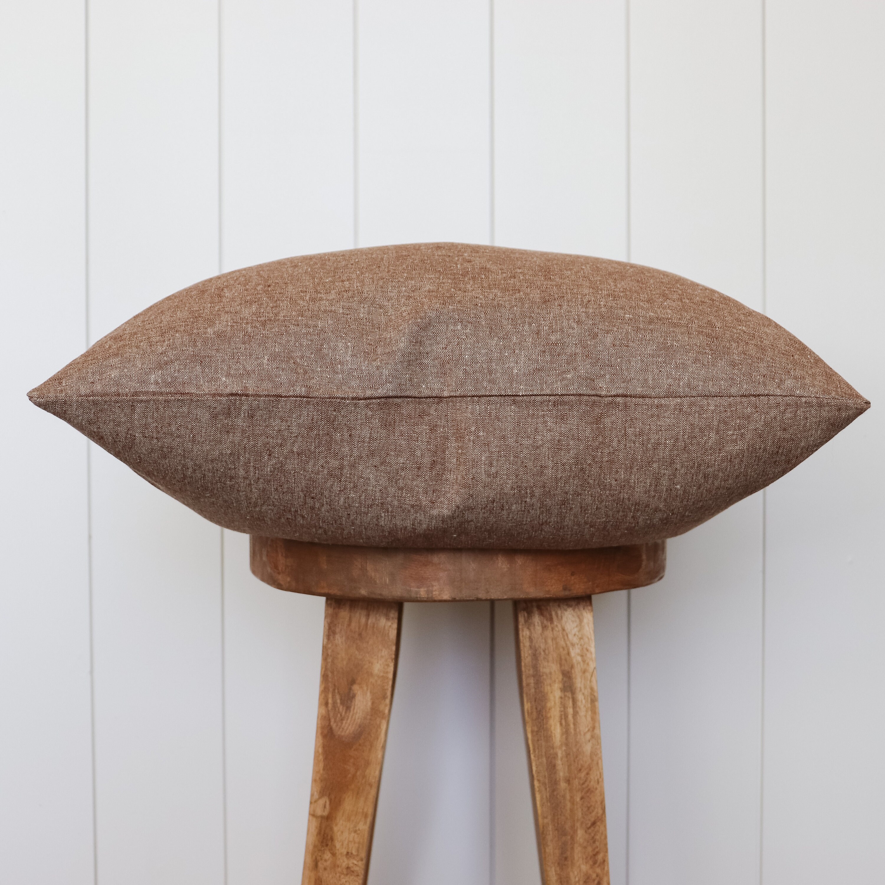 Chestnut Brown Linen Pillow Cover Dark Taupe Yarn Dyed Etsy