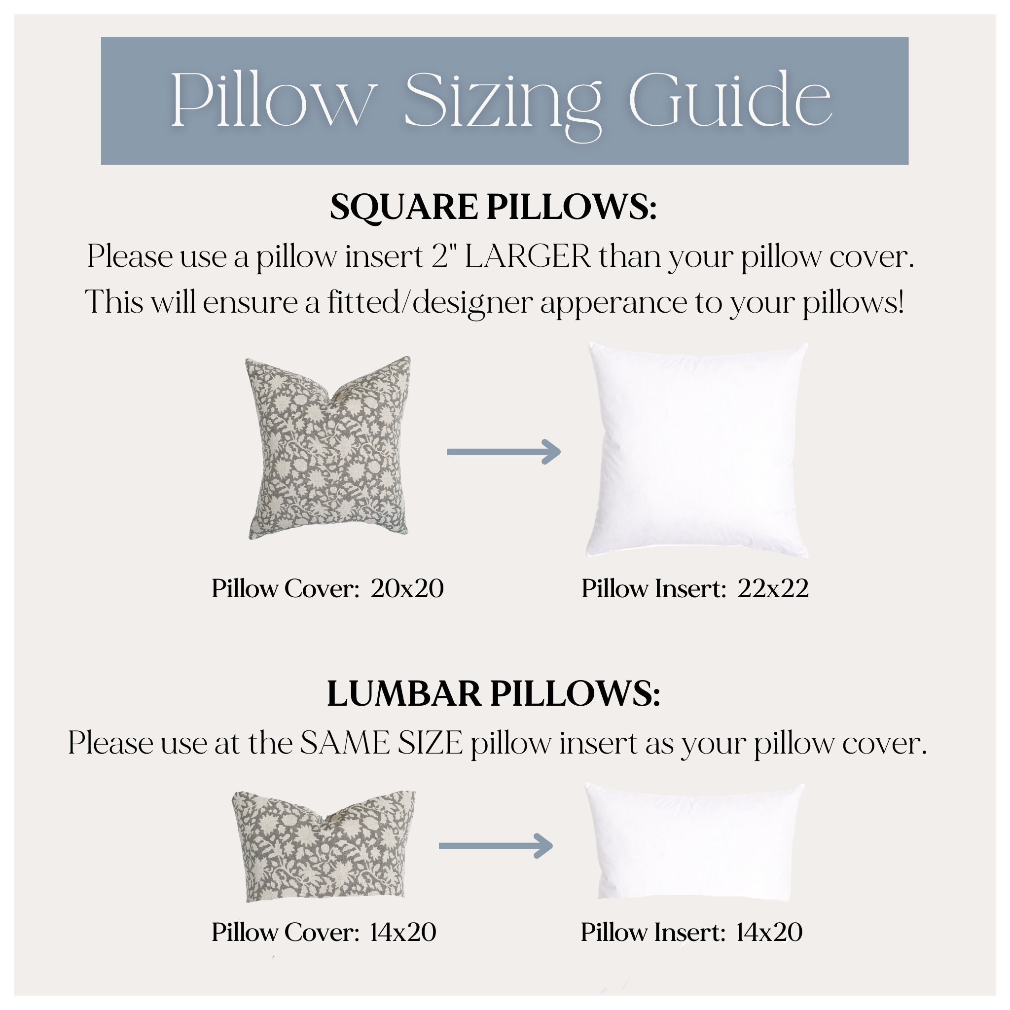 Pillow Insert Size Guide