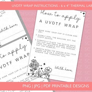 6x4" UVDTF Wrap Anleitung Etikett für Thermodrucker PDF | uvdtf Thermoaufkleber | Small Business Verpackung | 6x4" Digital Download