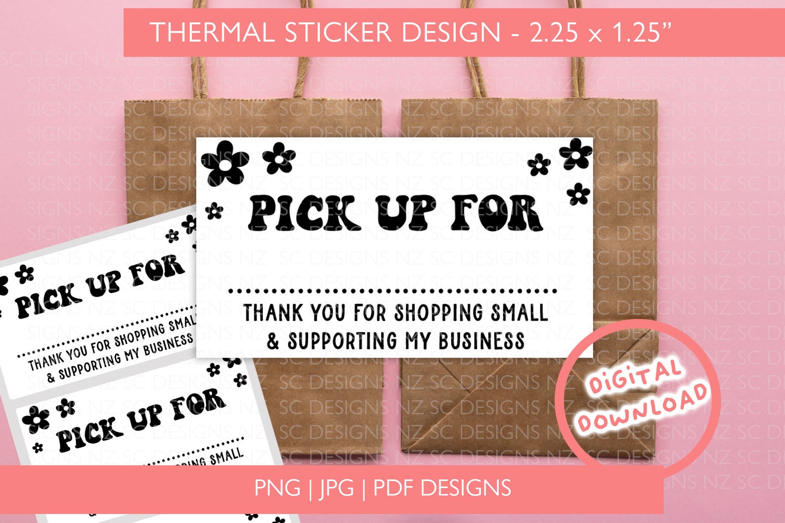Pick up Sticker for Thermal Printer PNG | Local Pickup Sticker | Small ...