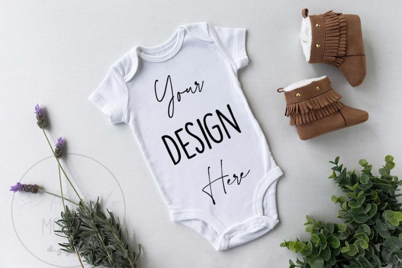 White Baby Vest Mockup Blank Baby Grow Mockup Flat Lay | Etsy